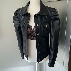 🎉HP🎉AQUA Faux Leather Puff Sleeve Moto Jacket